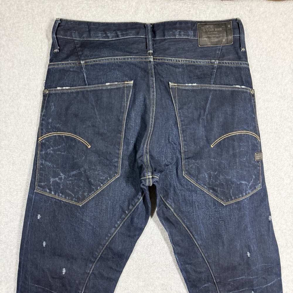 G-Star Raw Type C 3D Loose Tapered Jeans Mens 32x29 Distressed Faded Dark Wash - Picture 4 of 14